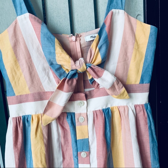 Madewell Tie-Front cutout Dress sherbet pink sz 6 - Picture 3 of 8